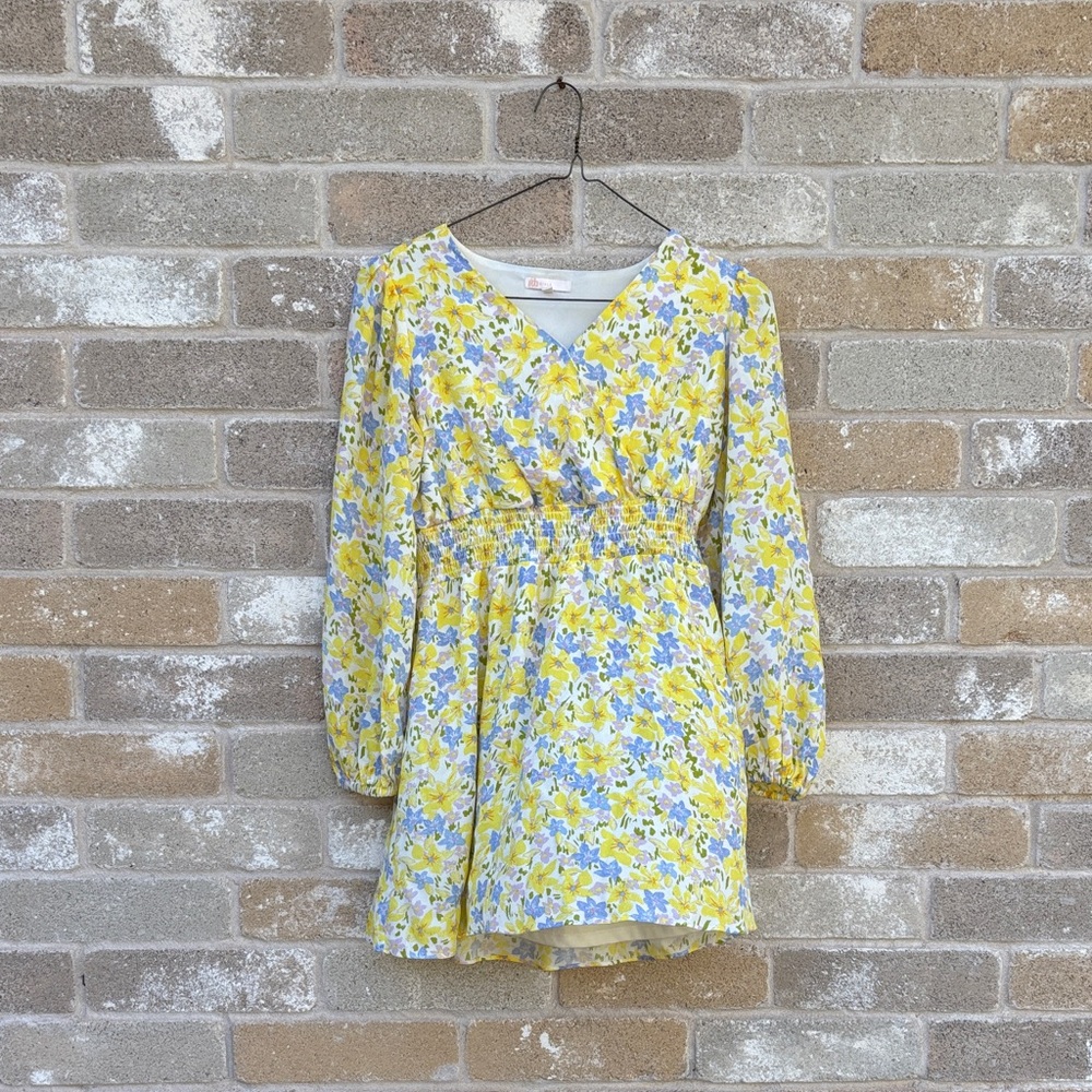 GB Girls Yellow and Blue Floral Dress